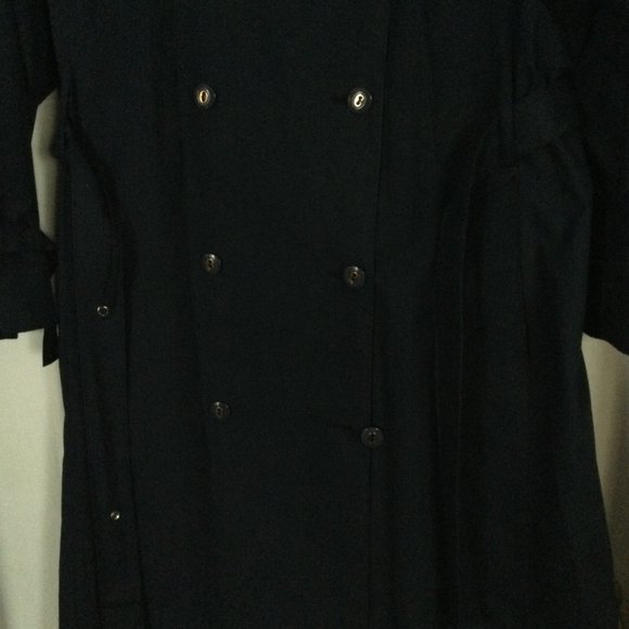 London Fog women's trench coat blue belted buttons up Size 12 Petite - Picture 7 of 11